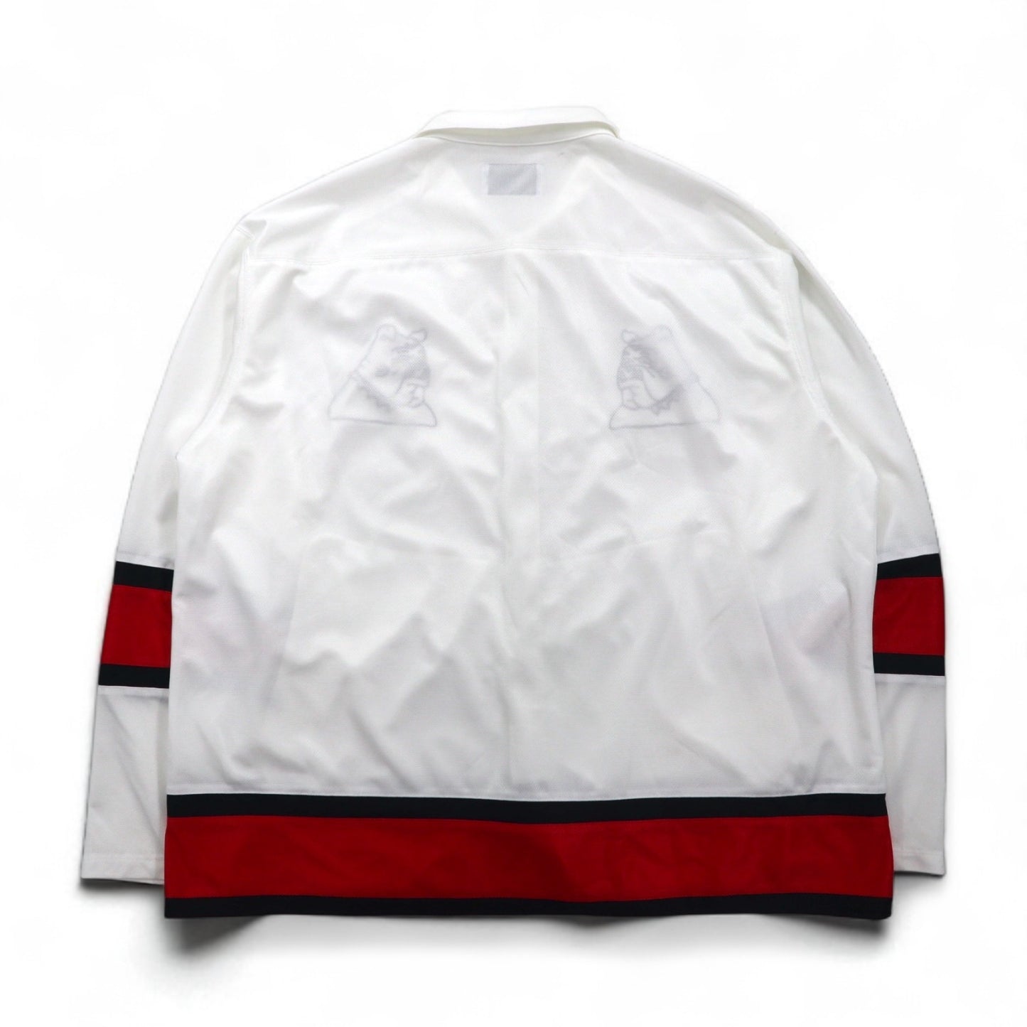 BLACKWEIRDOS ポリエステルシャツ ジャケット ジャージ FREE ホワイト ワッペン スナップボタン