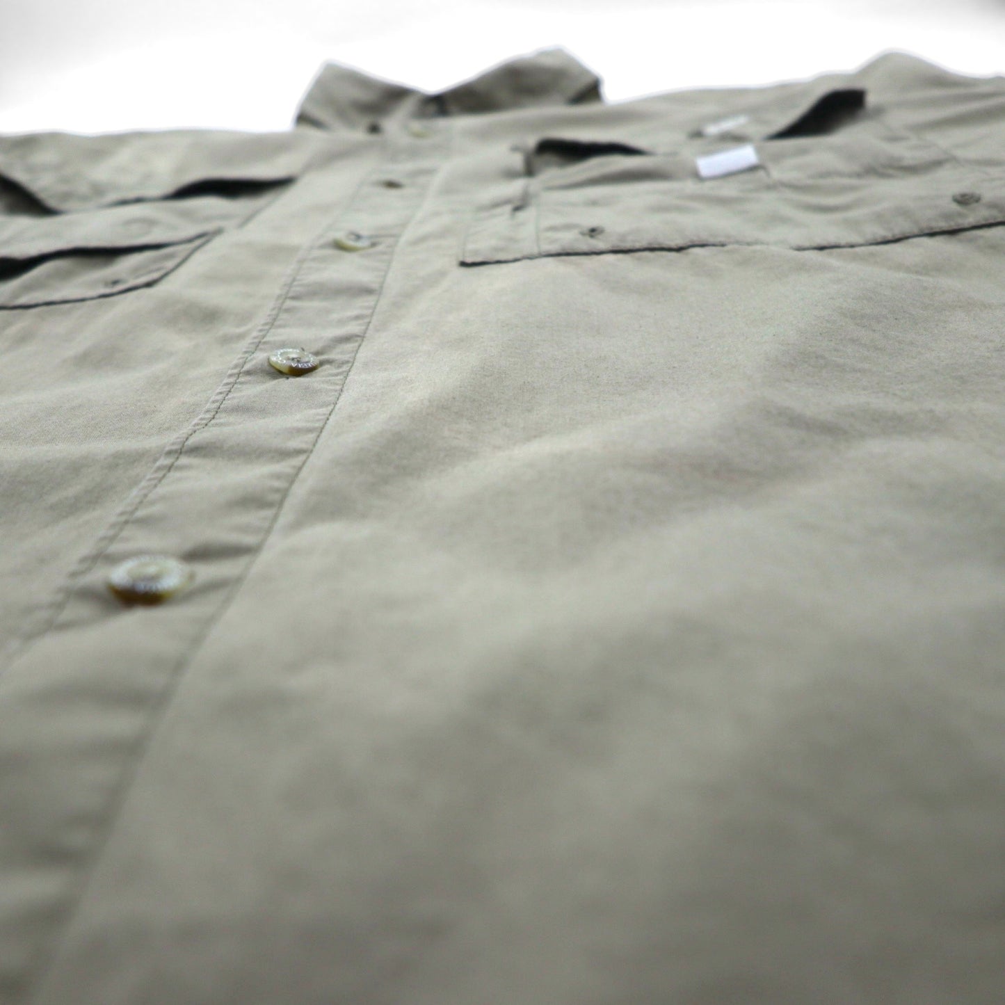 Columbia PFG バハマ 半袖 フィッシング シャツ L カーキ コットン ユーティリティ マルチポケット FM7130