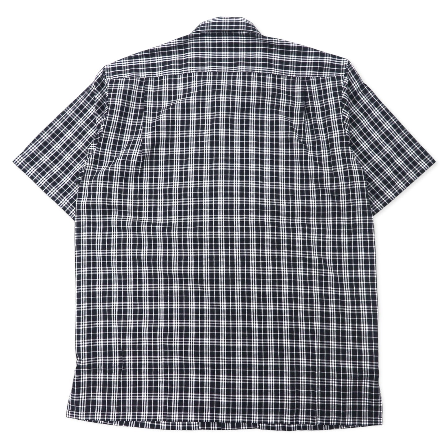 BURBERRY GOLF ノバチェック 半袖 ドレスシャツ L ブラック コットン ワンポイントロゴ刺繍 日本製