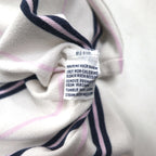 Polo by Ralph Lauren 90s Striped Polo Shirt L White Pique Small Pony Embroidery
