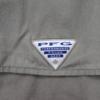 Columbia PFG Bahamas Short Sleeve Fishing Shirt, Size L, Khaki Cotton Utility Multi-Pocket, FM7130
