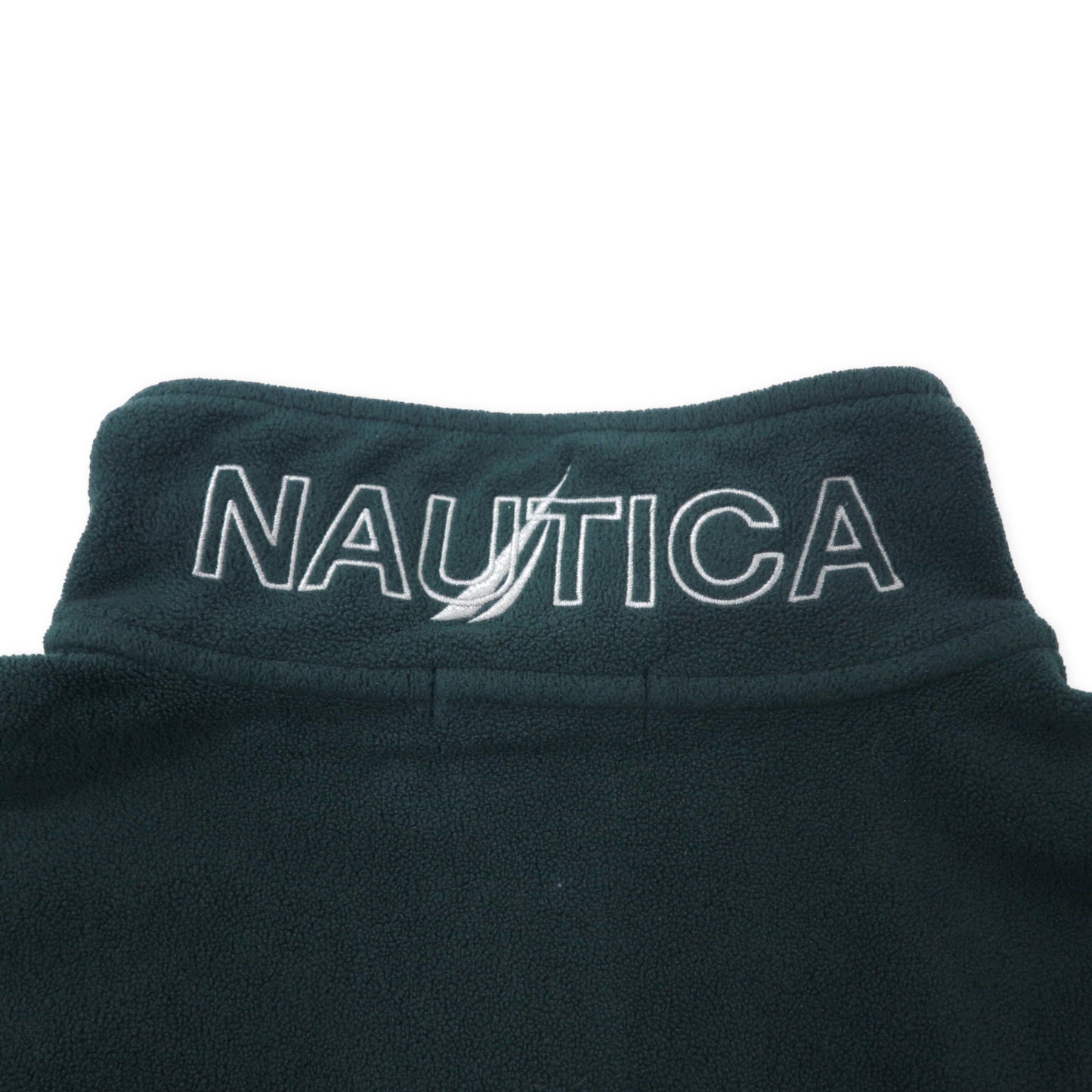 NAUTICA ハーフジップ フリースジャケット XXL グレー ポリエステル ワンポイントロゴ刺繍 ビッグサイズ ヨルダン製