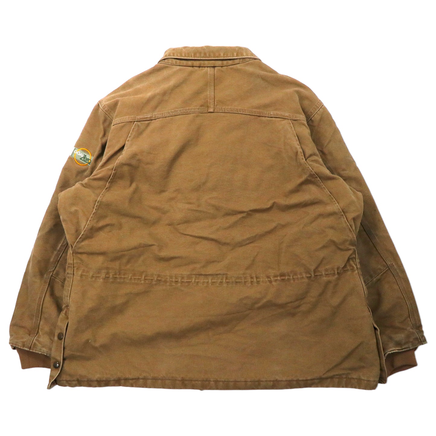 carhartt ダック地 ワークジャケット 2XL ベージュ コットン キルティングライナー ドローコード メキシコ製