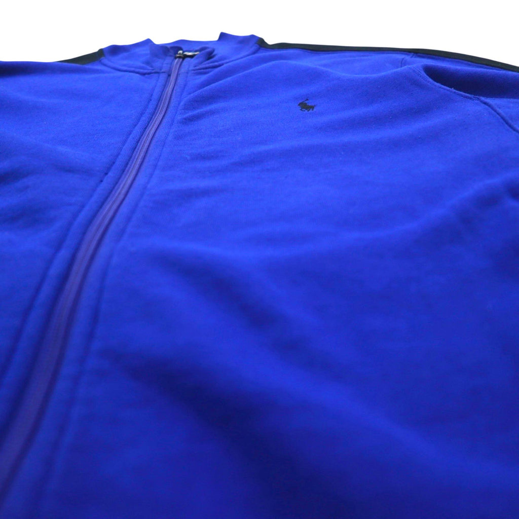 Polo Ralph Lauren 90s Reverse Weave Track Jacket, Size M, Blue, Small Pony Embroidery, Stand Collar