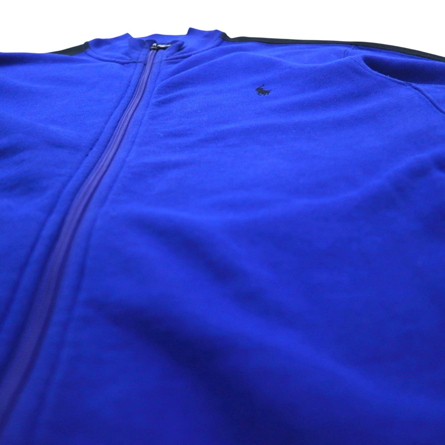 Polo Ralph Lauren 90年代 リバースウィーブ スウェット トラックジャケット ジャージ M ブルー スモールポニー刺繡 スタンドカラー