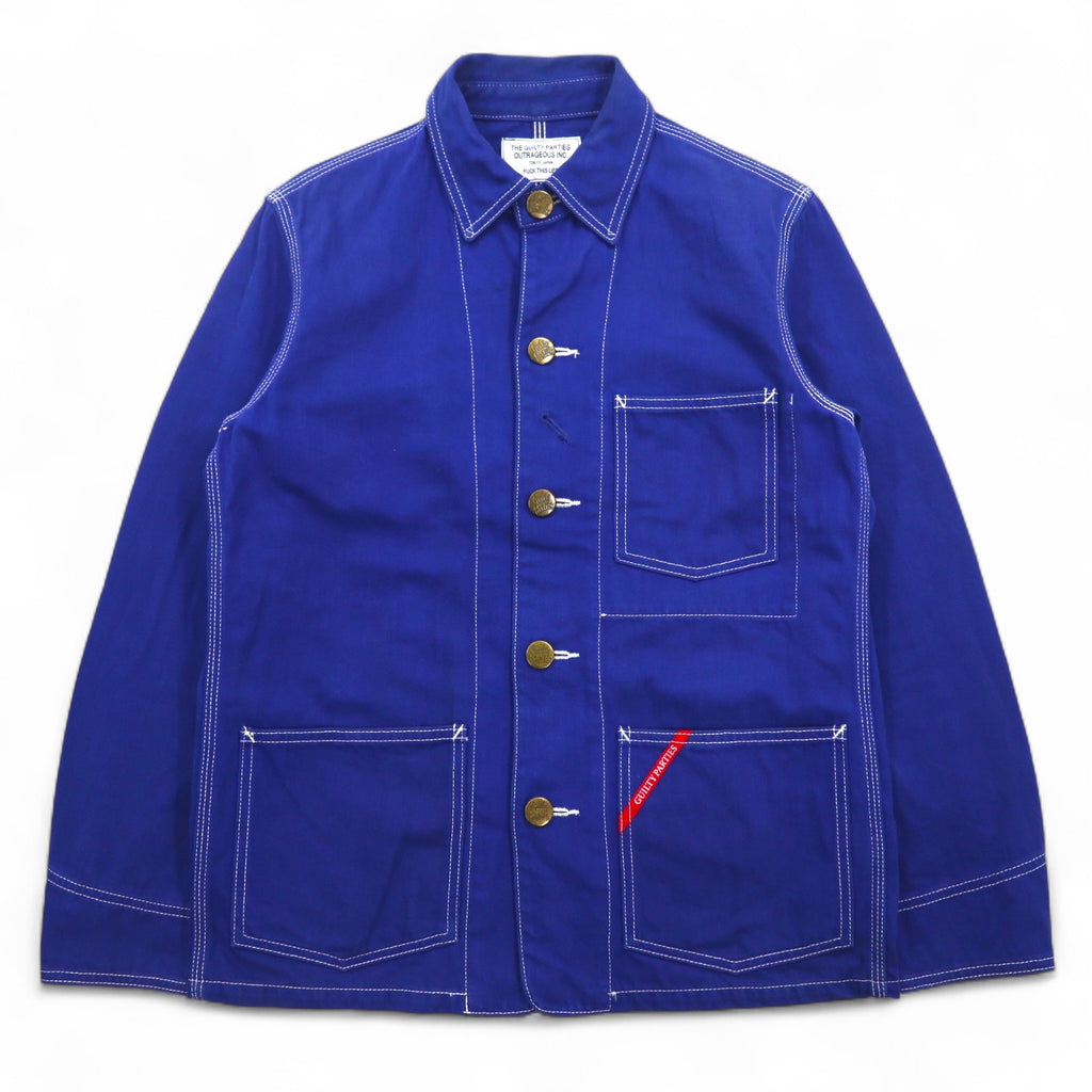THE GUILTY PARTIES (WACKO MARIA) Coverall Work Jacket S Blue Change Button Made in Japan