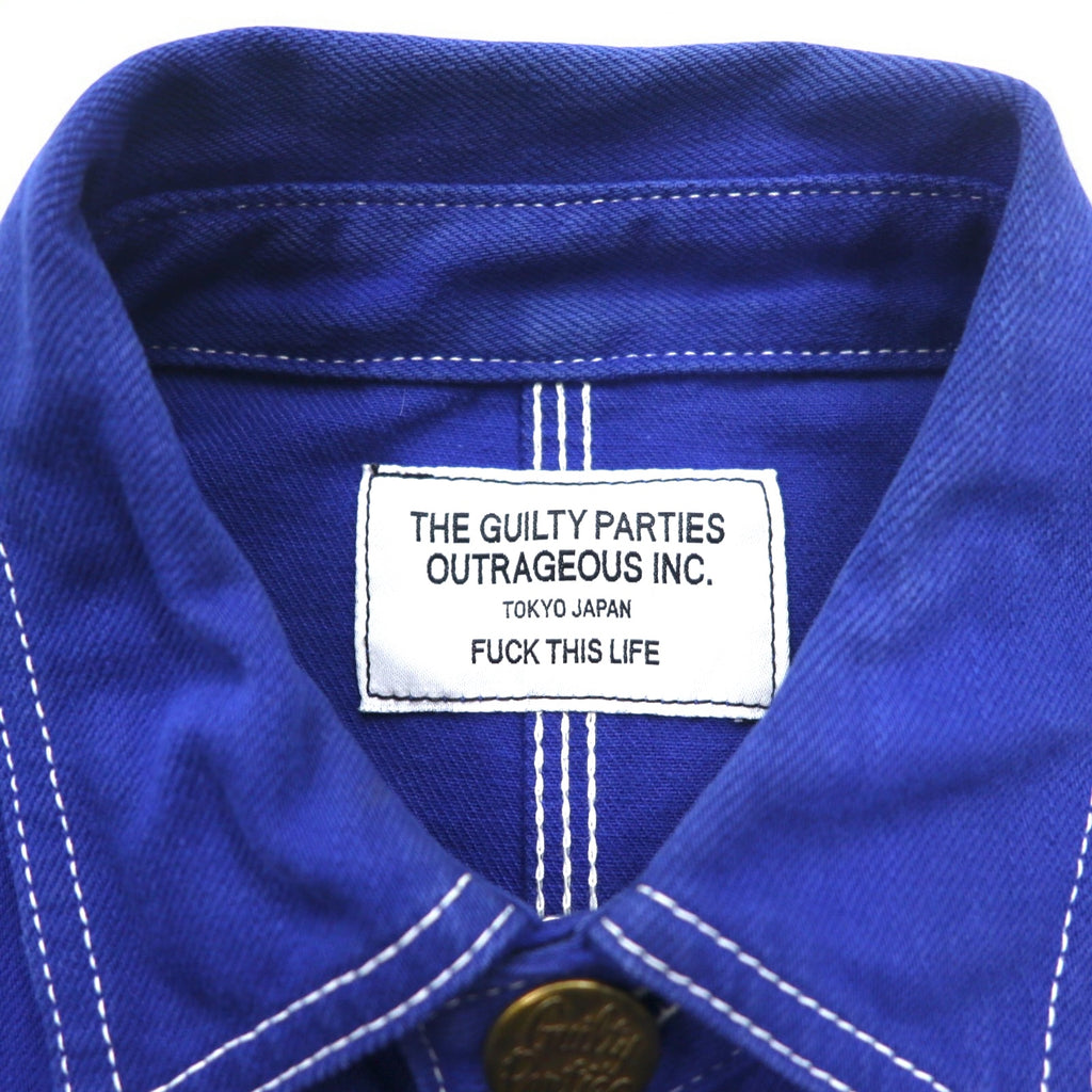 THE GUILTY PARTIES (WACKO MARIA) Coverall Work Jacket S Blue Change Button Made in Japan