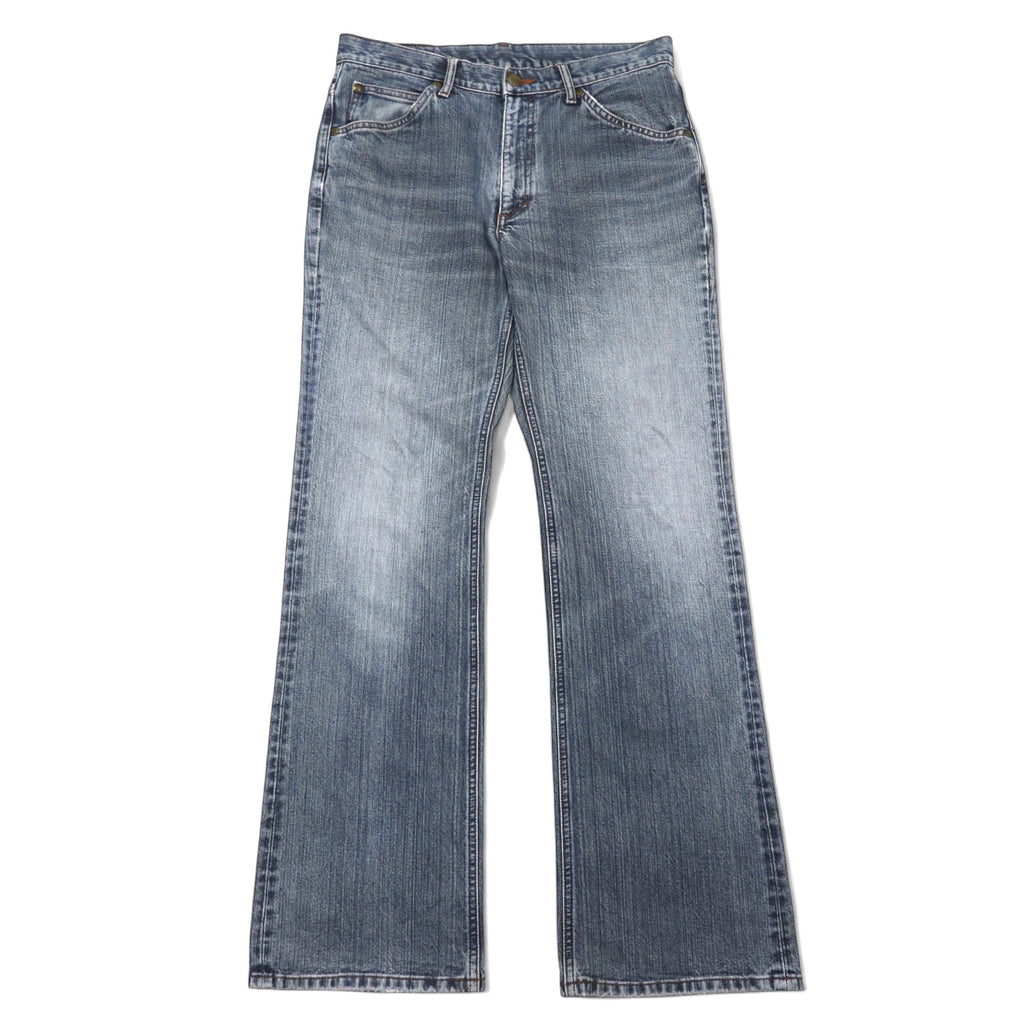 日本然リトテ-古着オンライン-Lee ブーツカット デニムパンツ 33 ブルー コットン レザーパッチ 4901-Lee Bootcut Denim Pants 33 Blue Cotton Leather Patch 4901