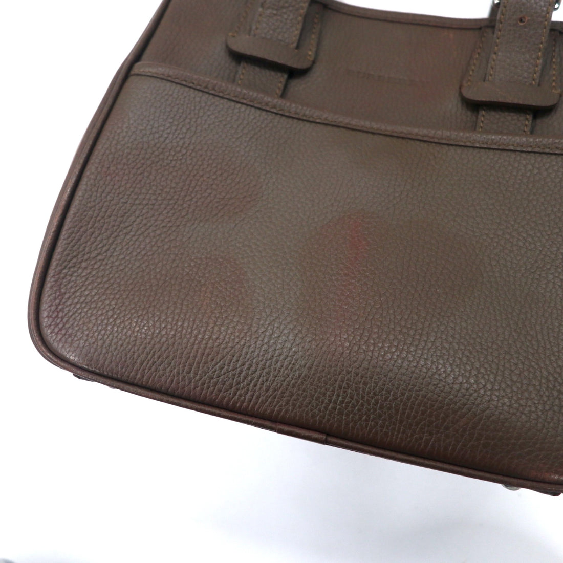 BURBERRY Square Handbag Brown Leather Grained Leather Inside Nova Check