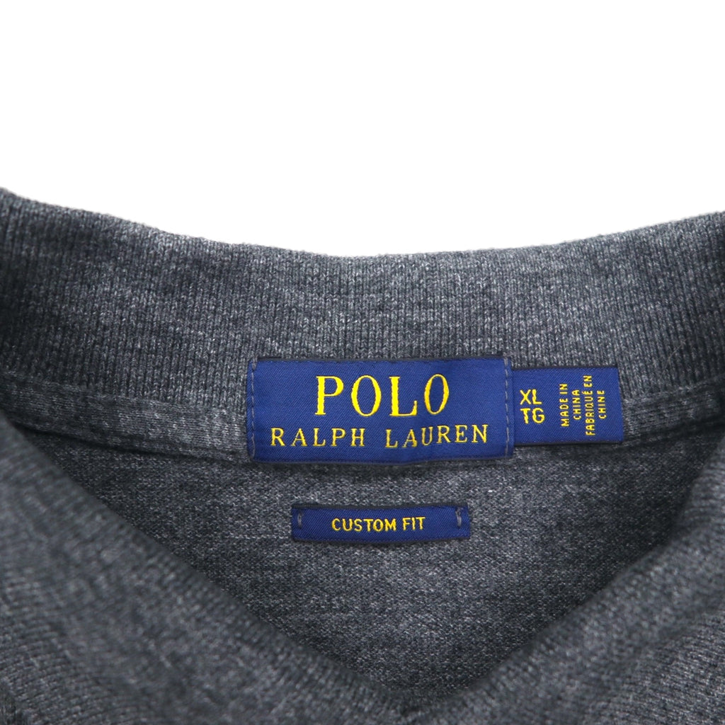 POLO RALPH LAUREN Polo Shirt, XL, Gray, Cotton, Pique, Small Pony Embroidery