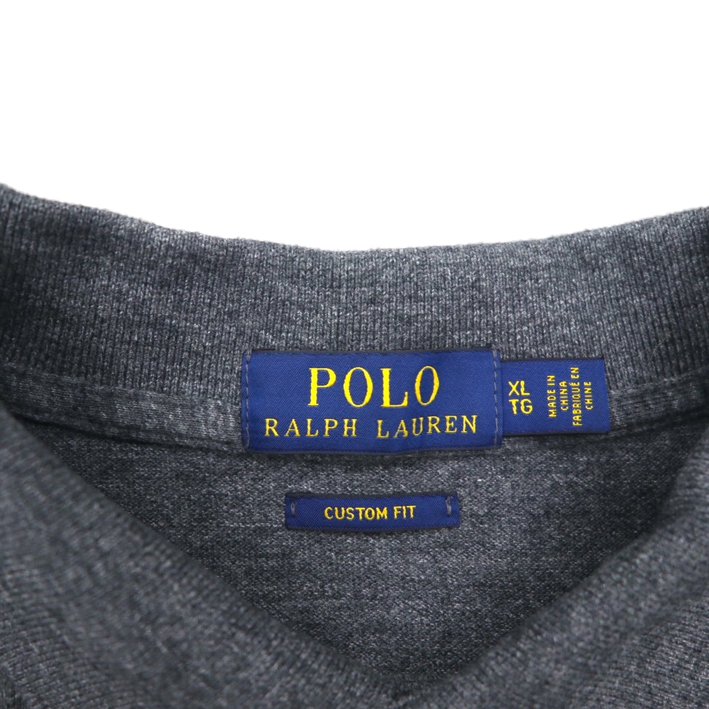 POLO RALPH LAUREN Polo Shirt, XL, Gray, Cotton, Pique, Small Pony Embroidery