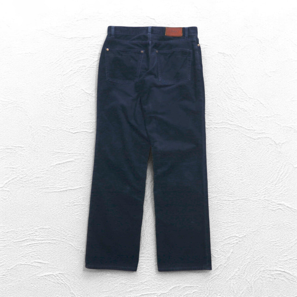 POLO RALPH LAUREN 90年代 コーデュロイパンツ M ネイビー レザーパッチ
