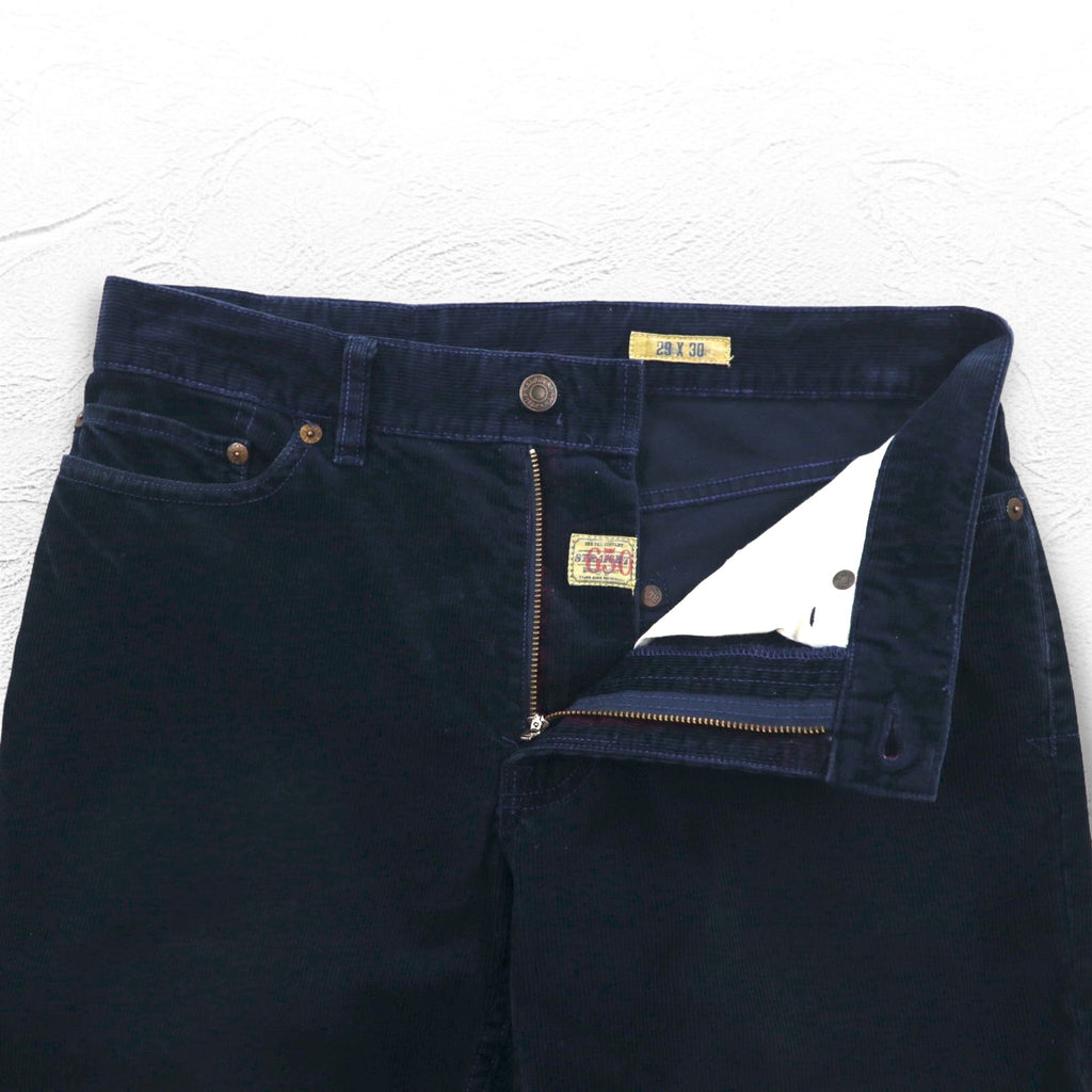 POLO RALPH LAUREN 90年代 コーデュロイパンツ M ネイビー レザーパッチ