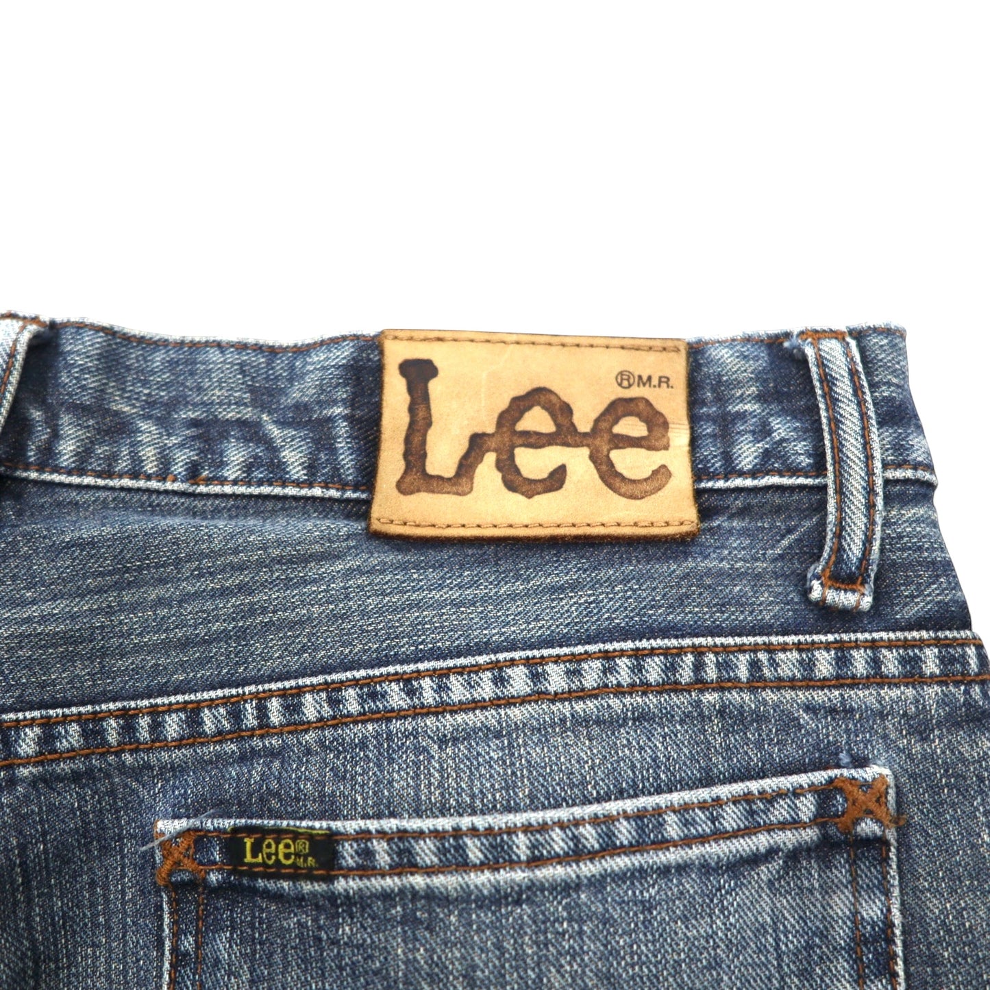 Lee ブーツカット デニムパンツ 33 ブルー コットン レザーパッチ 4901