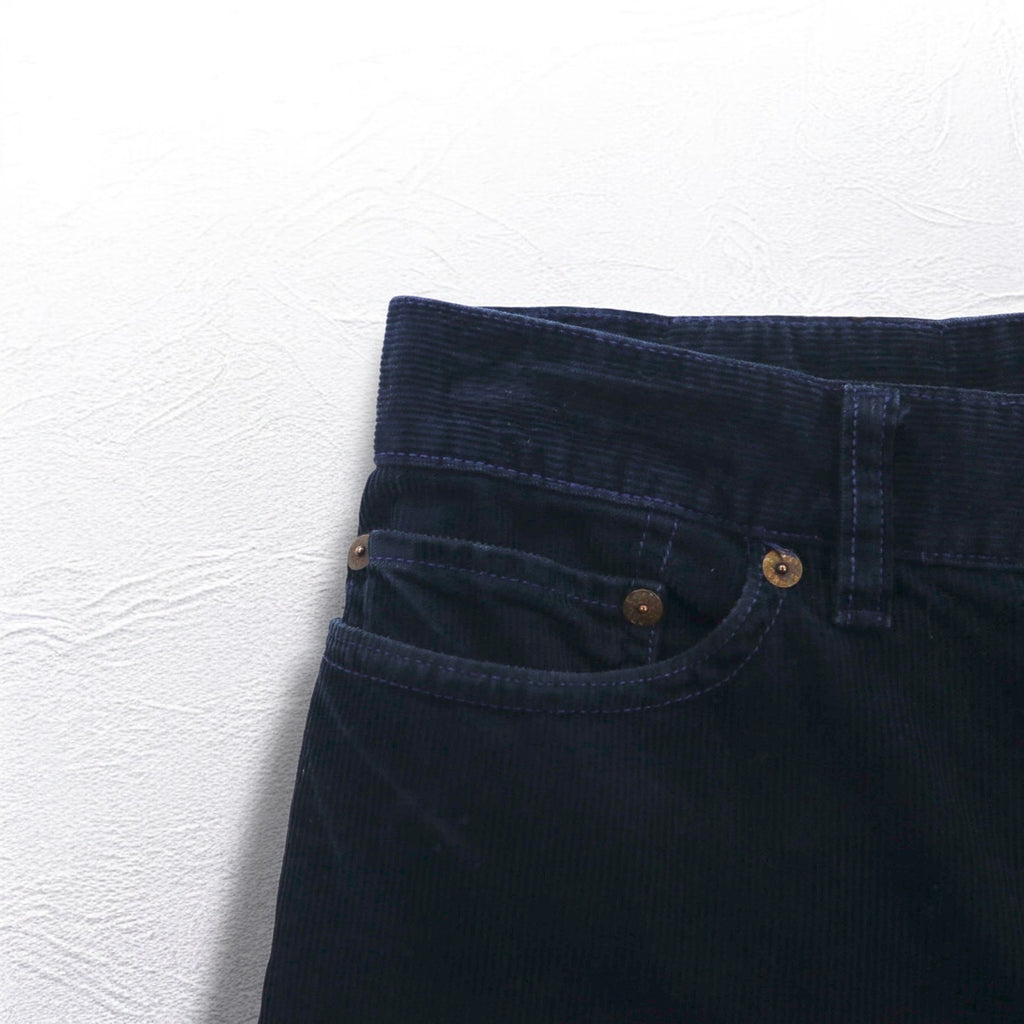 POLO RALPH LAUREN 90年代 コーデュロイパンツ M ネイビー レザーパッチ