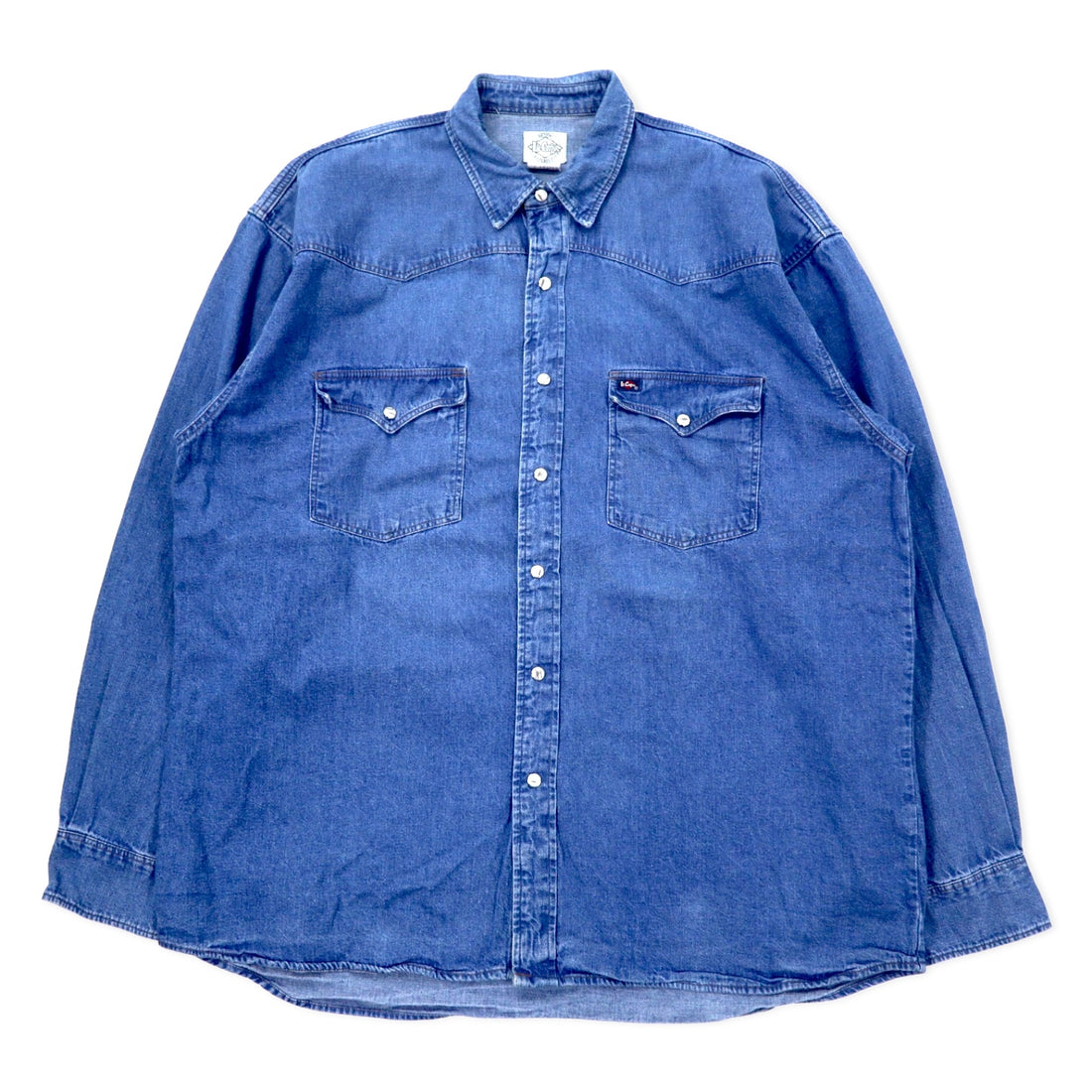日本然リトテ-古着オンライン-90年代 Lee Cooper デニム ウエスタンシャツ XL ブルー コットン スナップボタン ビッグサイズ-90's Lee Cooper Denim Western Shirt XL Blue Cotton Snap Button Big Size