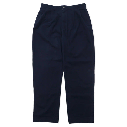 日本然リトテ-古着オンライン-Polo by Ralph Lauren 2タック ワイド チノパンツ 36 ネイビー コットン HAMMOND PANT-Polo by Ralph Lauren 2 Tuck Wide Chino Pants 36 Navy Cotton HAMMOND PANT