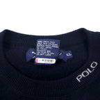 POLO GOLF RALPH LAUREN 90年代 クルーネック ニット セーター XL ネイビー ウール 刺繍