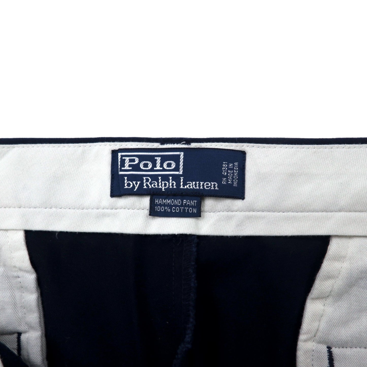 Polo by Ralph Lauren 2タック ワイド チノパンツ 36 ネイビー コットン HAMMOND PANT