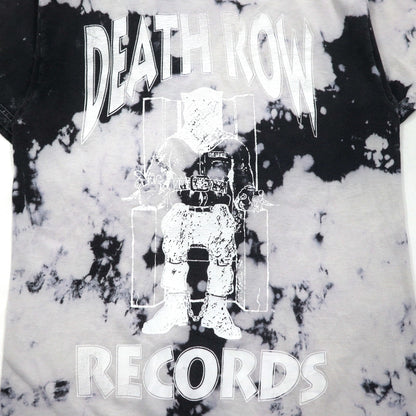 DEATH ROW RECORDS ヒップホップ レーベル Tシャツ M ホワイト ブラック タイダイ ブリーチ加工