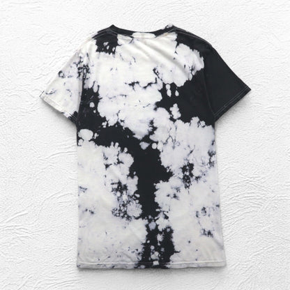DEATH ROW RECORDS ヒップホップ レーベル Tシャツ M ホワイト ブラック タイダイ ブリーチ加工