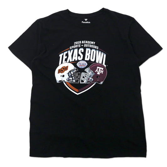 日本然リトテ-古着オンライン-NCAA Texas Bowl プリントTシャツ L ブラック コットン Fanatics-