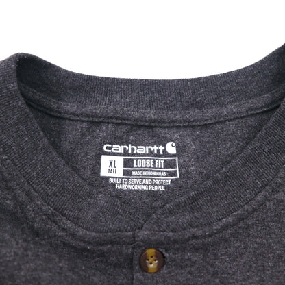 Carhartt Loose Fit Henley Pocket T-Shirt, Gray Cotton, Size XL