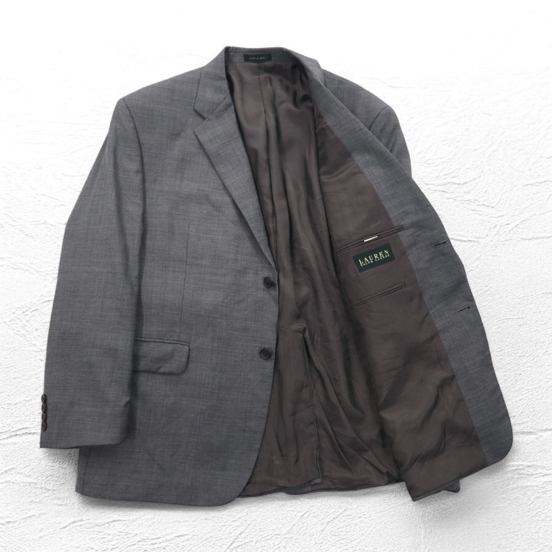 LAUREN RALPH LAUREN 2B Tailored Jacket Suit L Grey Wool