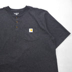 Carhartt Loose Fit Henley Pocket T-Shirt, Gray Cotton, Size XL