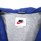NIKE 90年代 ナイロンジャケット フーディー XXL ブルー スウォッシュロゴ刺繍 銀タグ ビッグサイズ