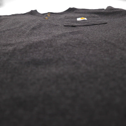 Carhartt Loose Fit Henley Pocket T-Shirt, Gray Cotton, Size XL