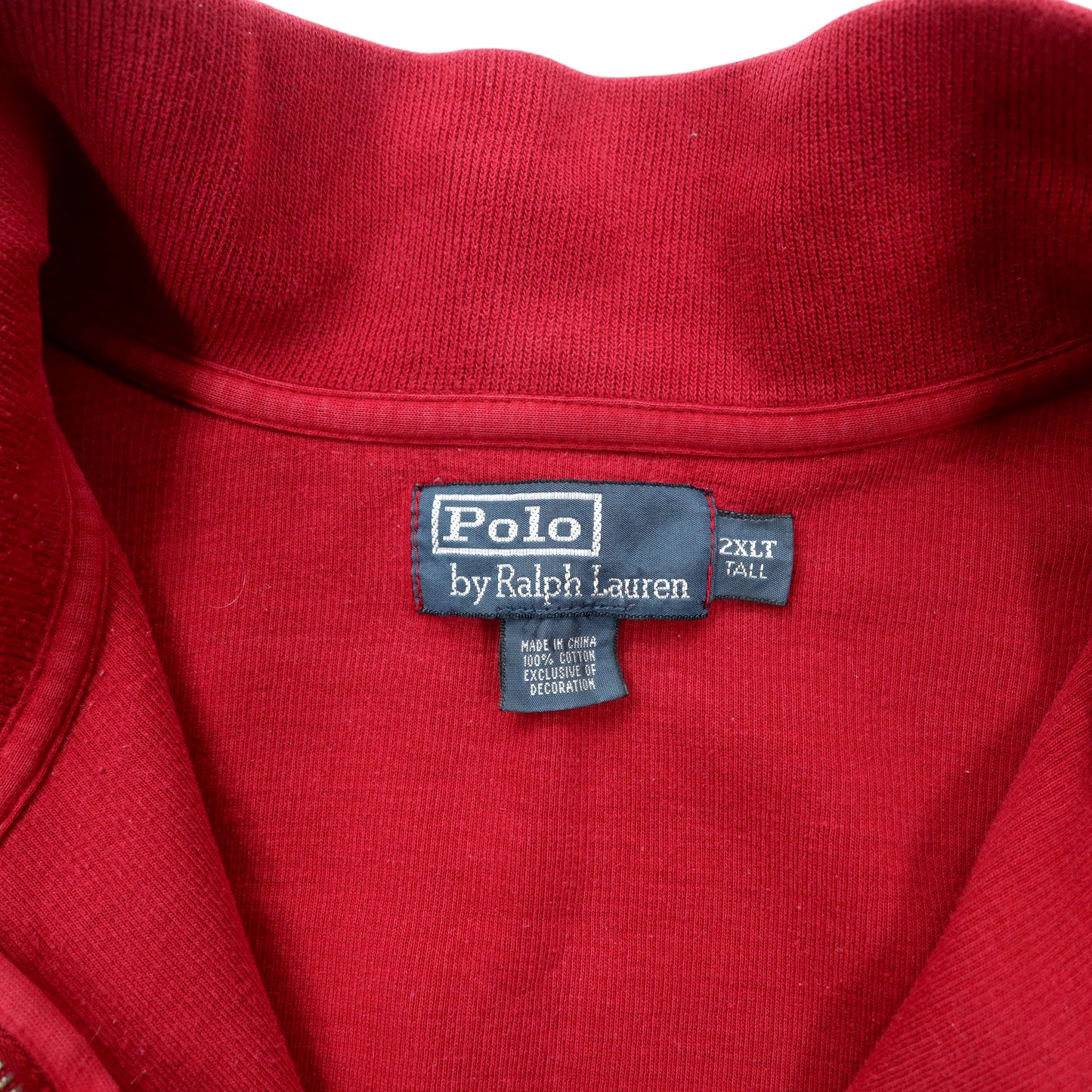 Polo by Ralph Lauren ビッグサイズ ハーフジップ スウェットシャツ 2XLT レッド コットン スモールポニー刺繍