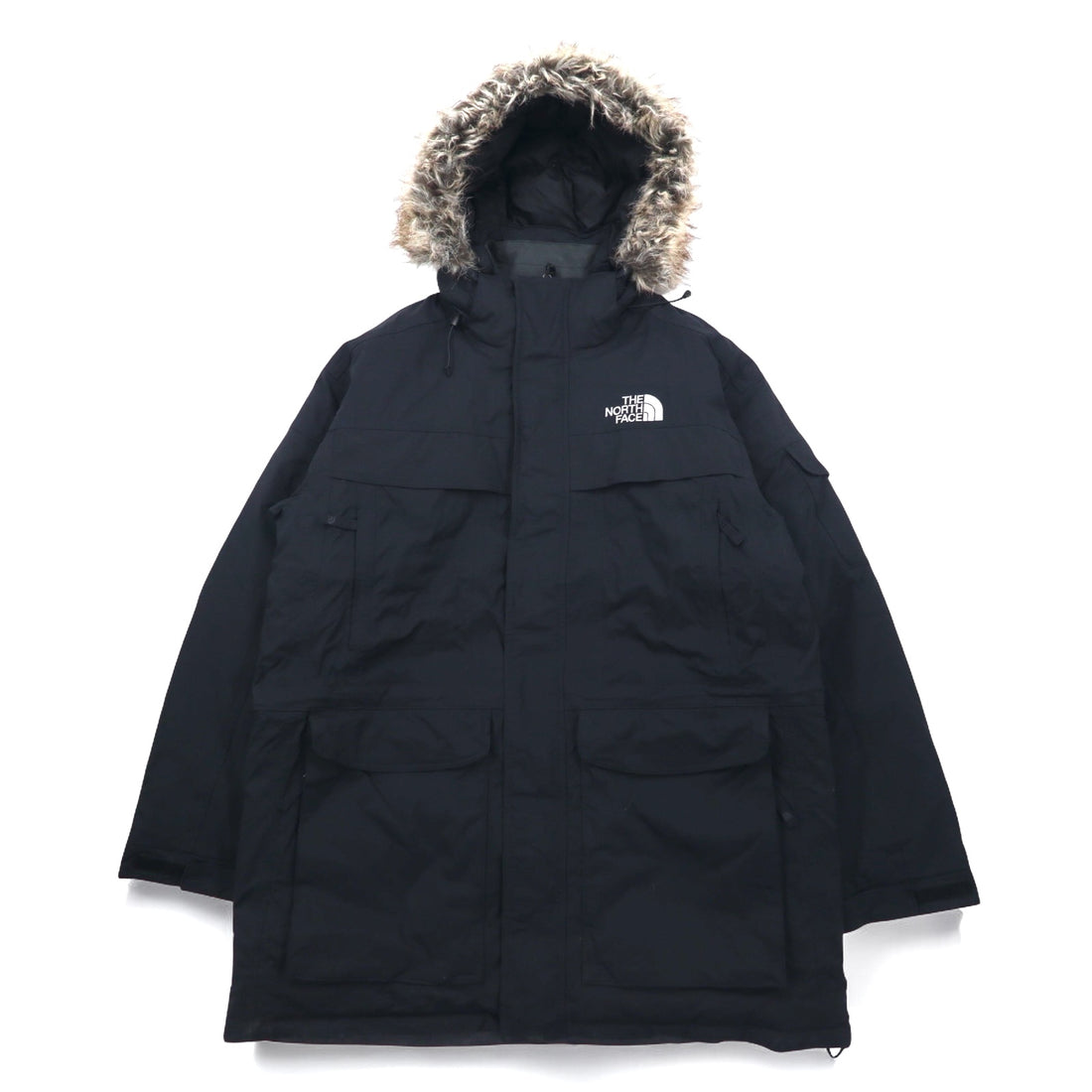 THE NORTH FACE McMurdo Parka Down Jacket XL Black HYVENT Waterproof Fur Detachable Hood US Standard
