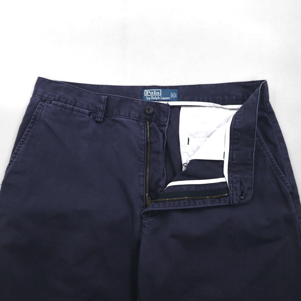 Polo by Ralph Lauren 90s Short Chino Pants, Size L, Navy Cotton