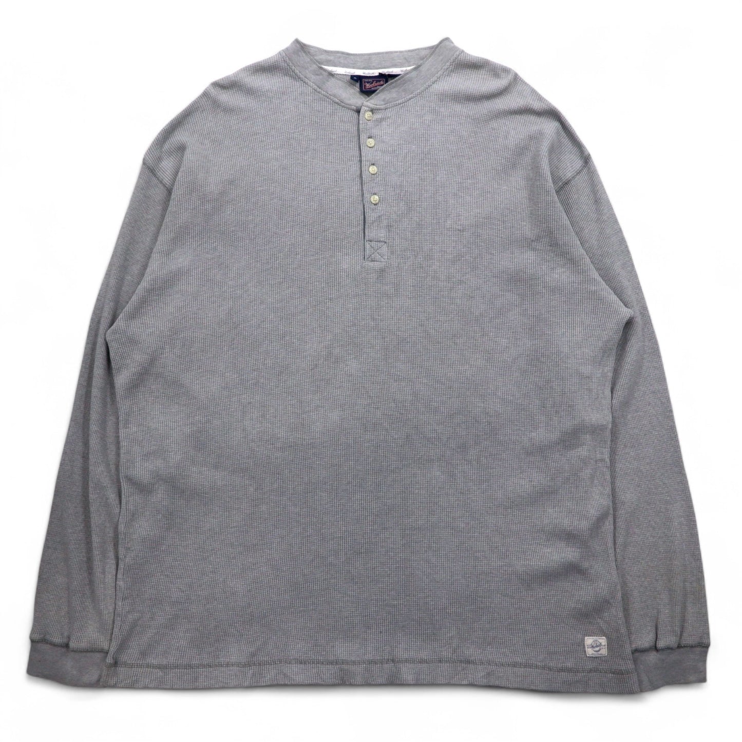 Woolrich 90年代 ヘンリーネック サーマル ロングスリーブ Tシャツ ロンT XL グレー コットン