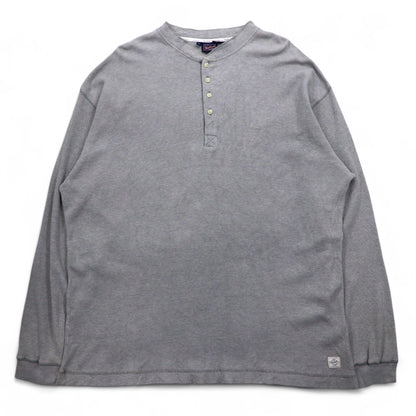 Woolrich 90年代 ヘンリーネック サーマル ロングスリーブ Tシャツ ロンT XL グレー コットン