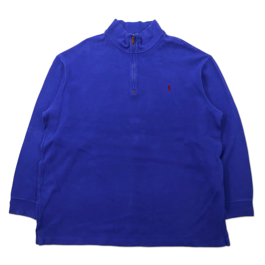 Polo by Ralph Lauren ビッグサイズ ハーフジップ スウェットシャツ 2XLT ブルー コットン スモールポニー刺繍
