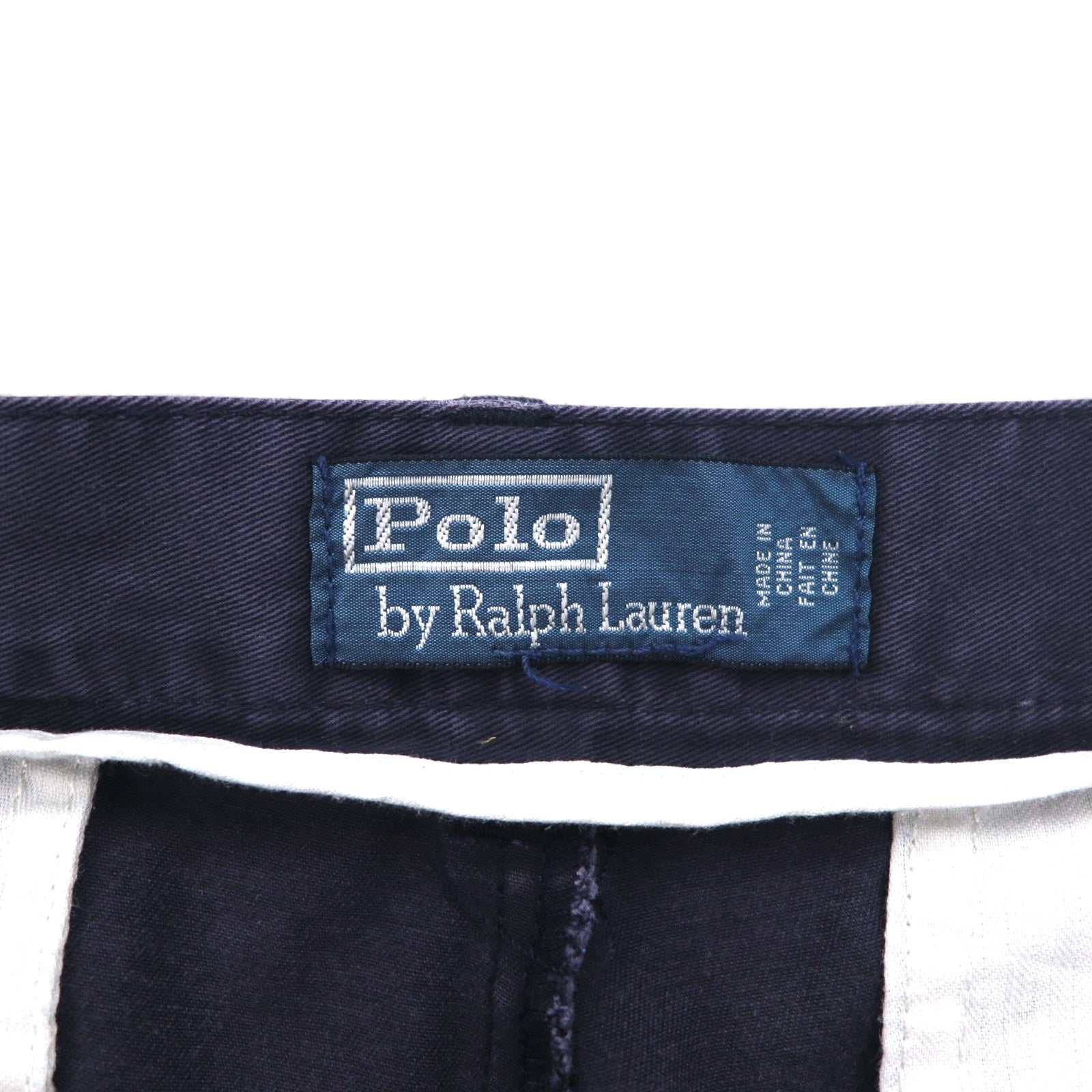 Polo by Ralph Lauren 90s Short Chino Pants, Size L, Navy Cotton