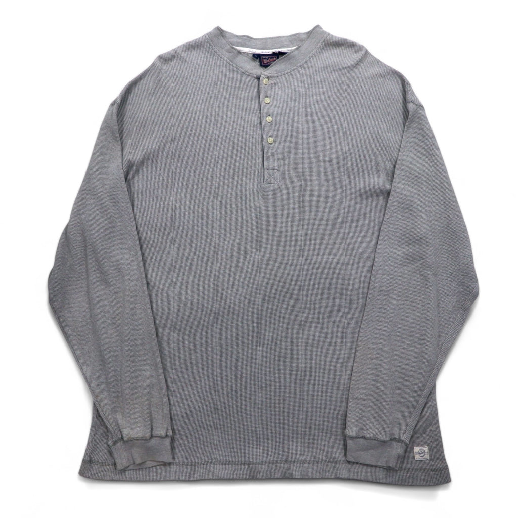 Woolrich 90年代 ヘンリーネック サーマル ロングスリーブ Tシャツ ロンT XL グレー コットン