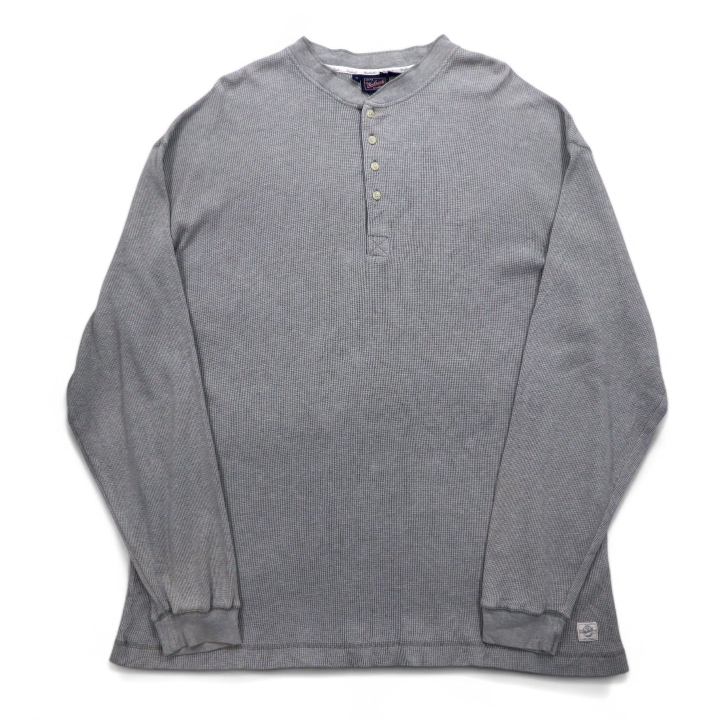 Woolrich 90年代 ヘンリーネック サーマル ロングスリーブ Tシャツ ロンT XL グレー コットン