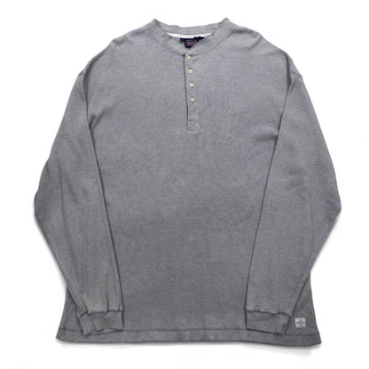 Woolrich 90年代 ヘンリーネック サーマル ロングスリーブ Tシャツ ロンT XL グレー コットン