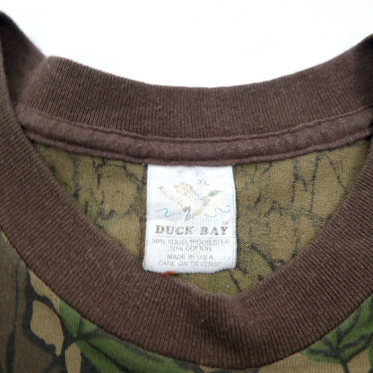 DUCK BAY 90年代 USA製 TREBARK ポケット Tシャツ ポケT XL カーキ カモフラ リアルツリー