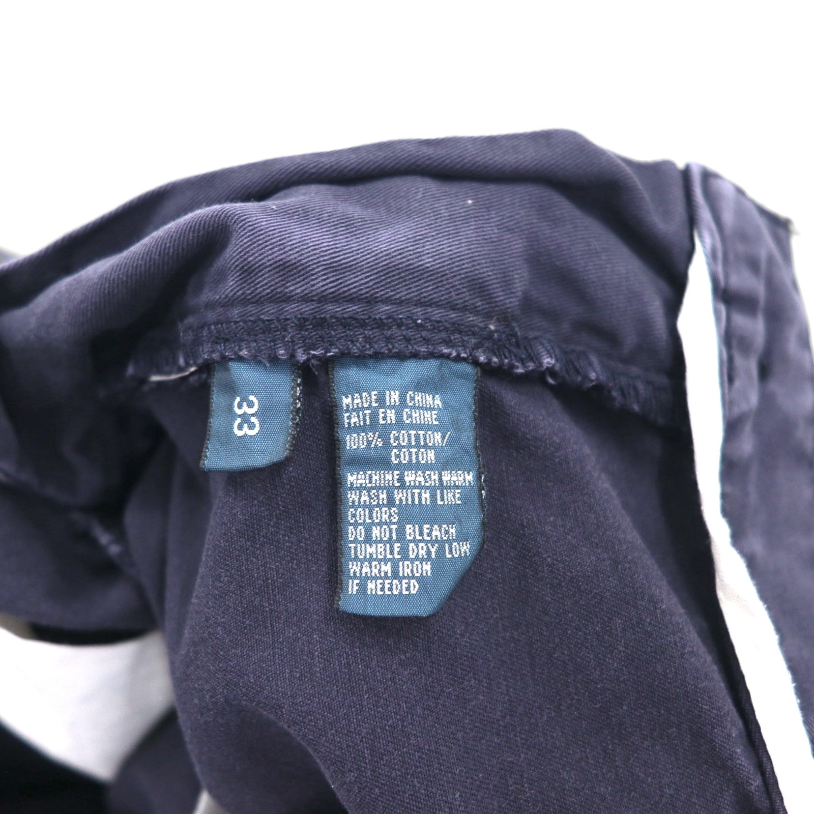 Polo by Ralph Lauren 90s Short Chino Pants, Size L, Navy Cotton