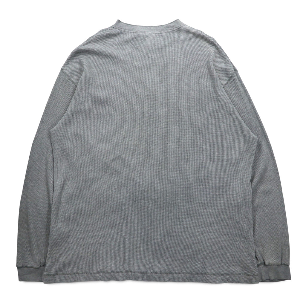 Woolrich 90年代 ヘンリーネック サーマル ロングスリーブ Tシャツ ロンT XL グレー コットン