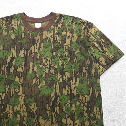 DUCK BAY 90年代 USA製 TREBARK ポケット Tシャツ ポケT XL カーキ カモフラ リアルツリー