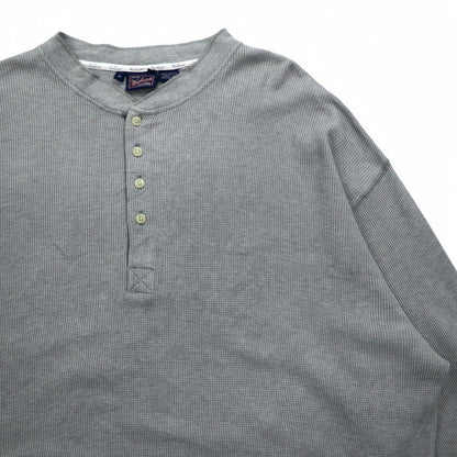 Woolrich 90年代 ヘンリーネック サーマル ロングスリーブ Tシャツ ロンT XL グレー コットン