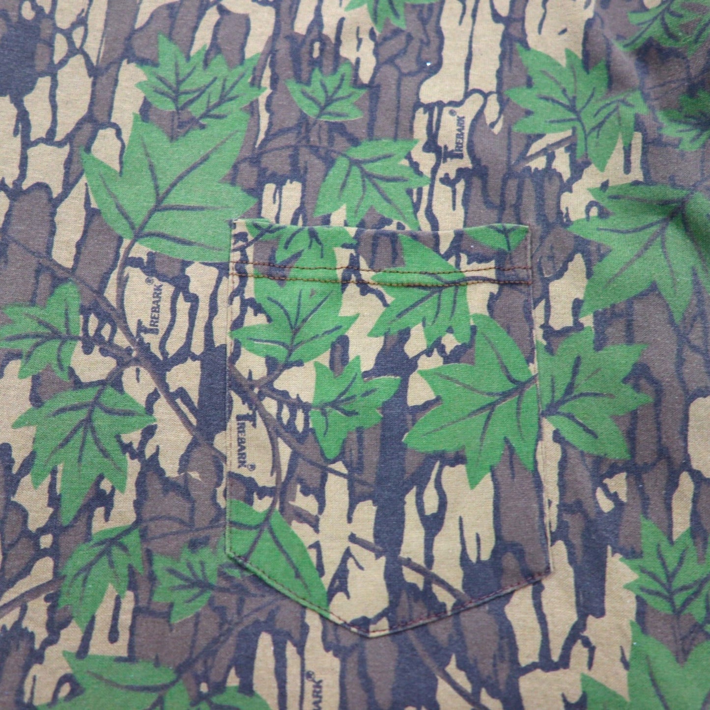 DUCK BAY 90年代 USA製 TREBARK ポケット Tシャツ ポケT XL カーキ カモフラ リアルツリー
