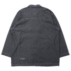 Sean John 00's Full Zip Denim Jacket Gimmick Jacket XXXL Gray Cotton One Point Logo Embroidery Big Size