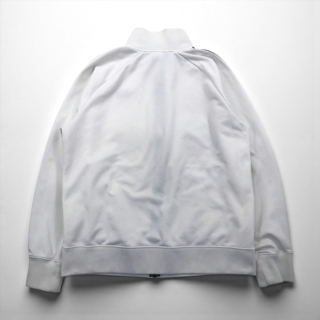 THE NORTH FACE Track Jacket, Size L, White, AZFX Side Stripes, Navy, Stand Collar