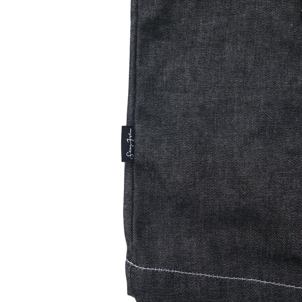 Sean John 00's Full Zip Denim Jacket Gimmick Jacket XXXL Gray Cotton One Point Logo Embroidery Big Size